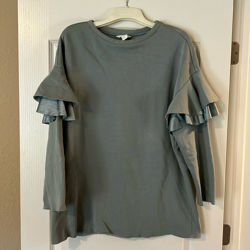 H and M sweatshirt dress in light grayish/green.  Size large